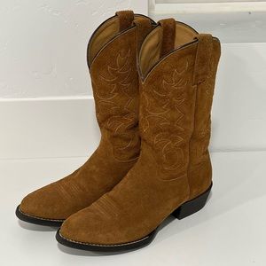 Brothers & Sons Honey Suede Western Cowboy Boots 9.5D